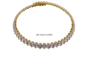 NB2013 Cubic Zirconia Tennis Choker Necklace