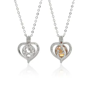 Necklace Pendant Blank Setting Heart Charm 16x22mm Sterling Silver Fine 925 For One Bead No Prong DIY Jewelry Finding Wholesale 1pc