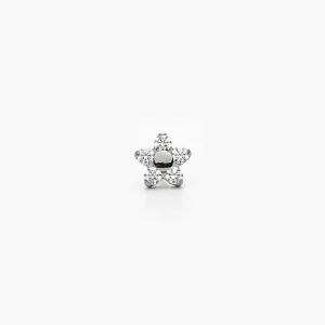 NeoMetal Flower End in Titanium with Clear Swarovski Gems