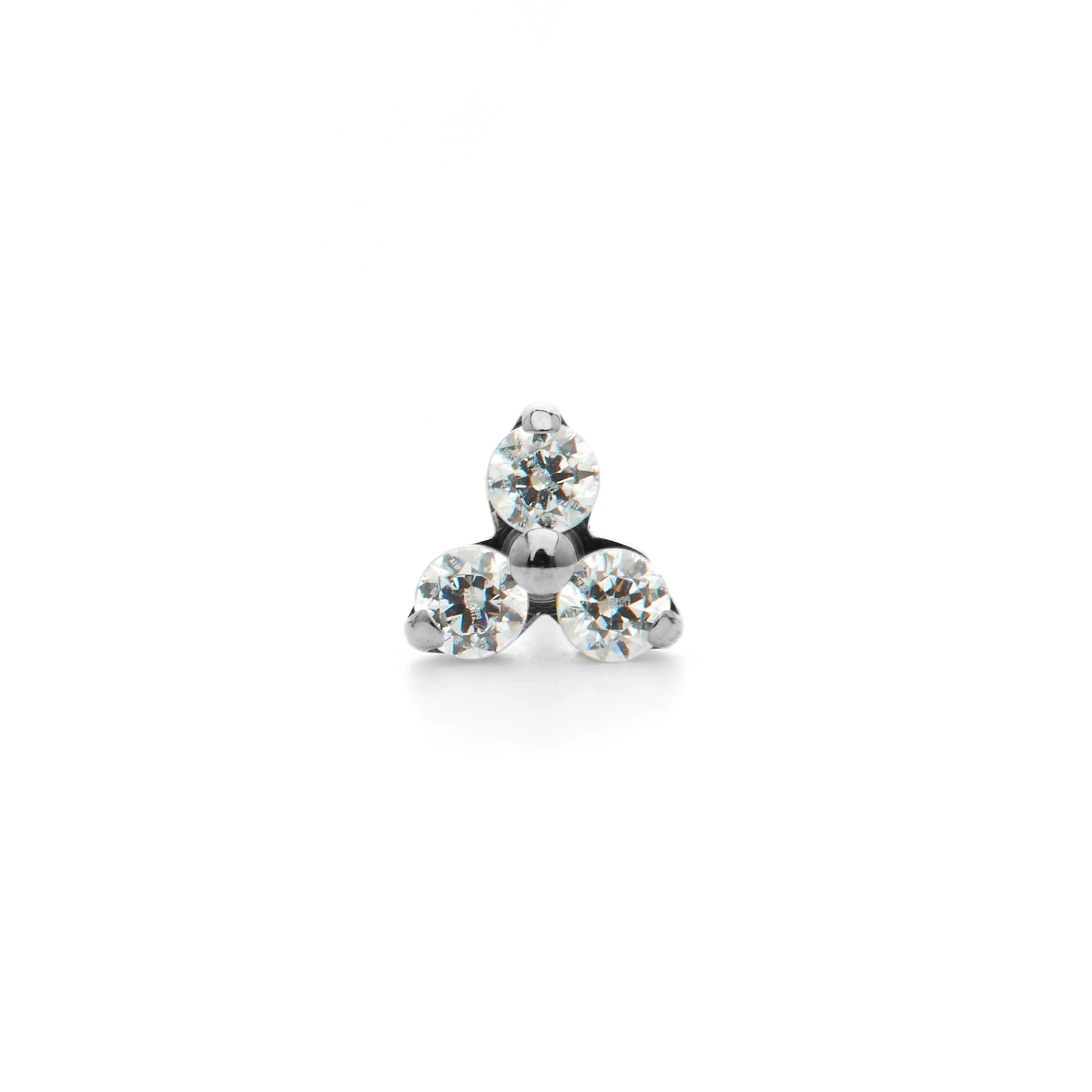 NeoMetal Trinity End in Titanium with Clear Swarovski Gems