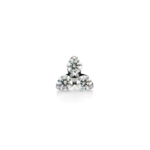 NeoMetal Trinity End in Titanium with Clear Swarovski Gems