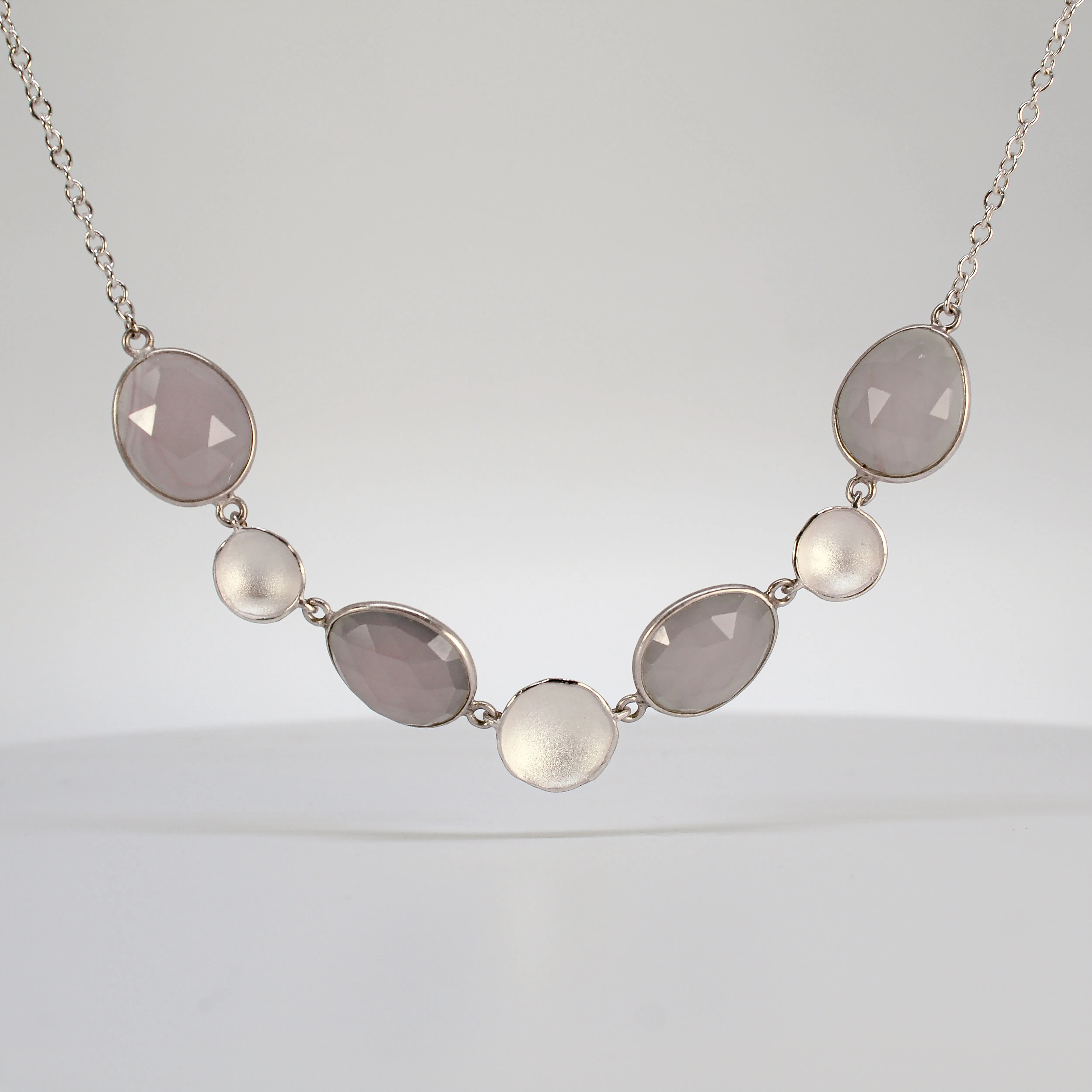 NEW! Stepping Stone Necklace with Lavender Blue Quartz in Sterling Silver by Sarah Richardson