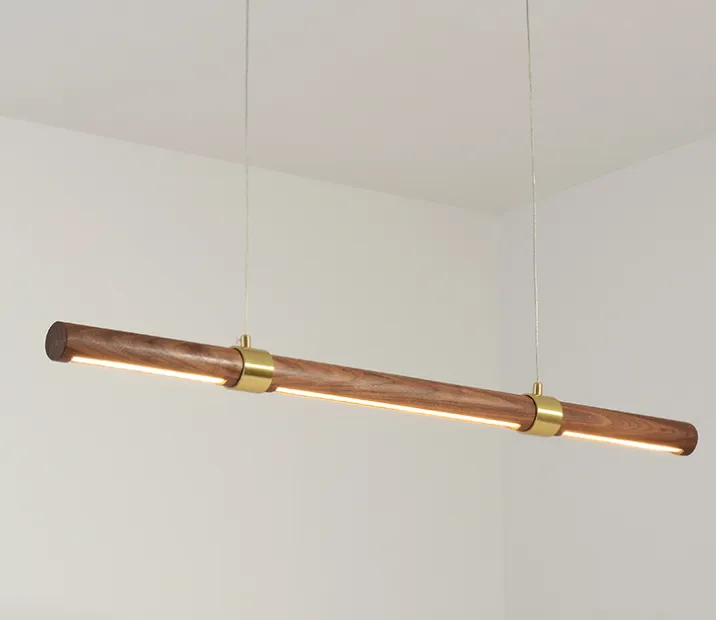 Niels Scandinavian Round Case Wooden Pendant Light