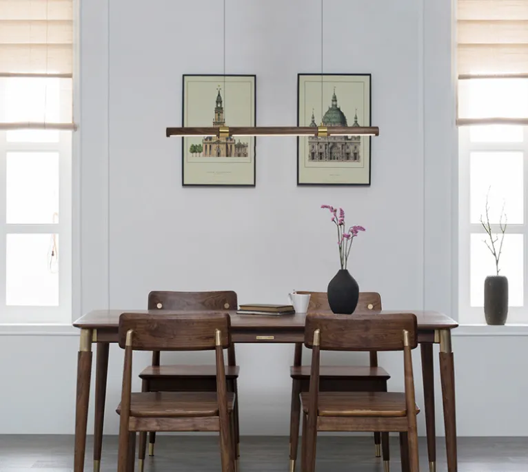 Niels Scandinavian Round Case Wooden Pendant Light