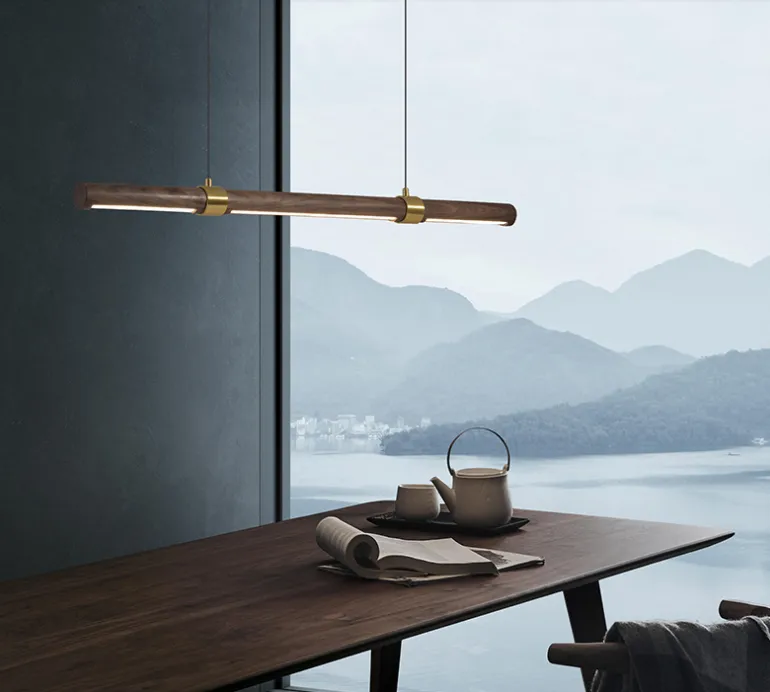 Niels Scandinavian Round Case Wooden Pendant Light