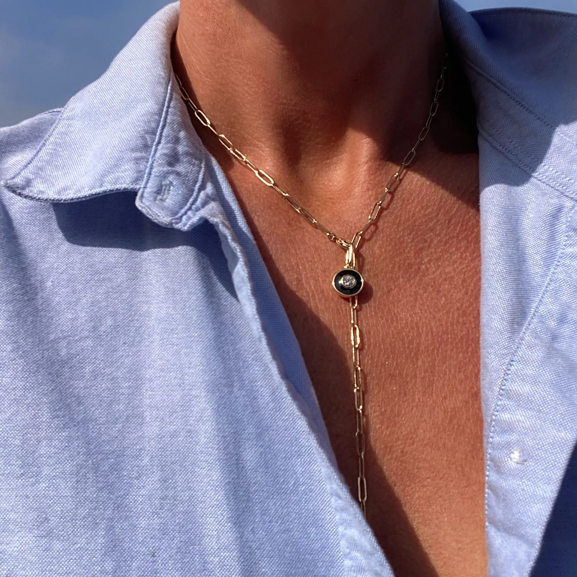 Olivet Black Enamel Charm