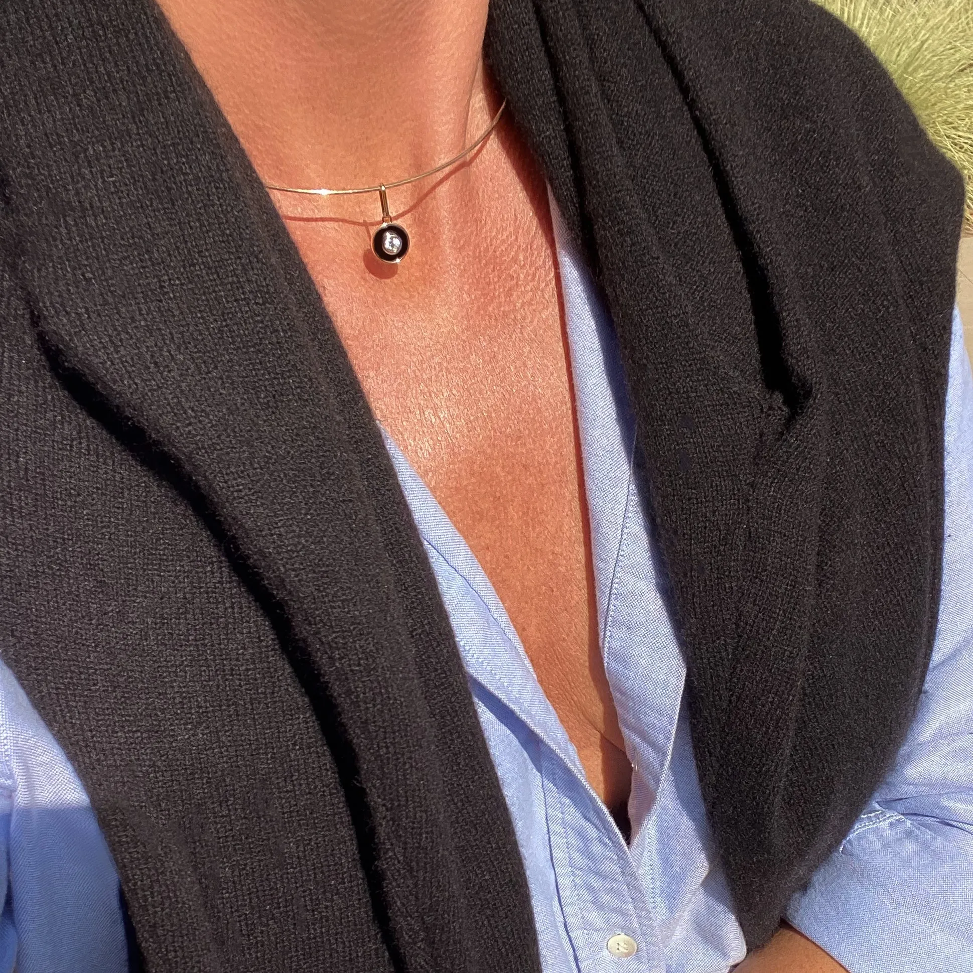 Olivet Black Enamel Charm