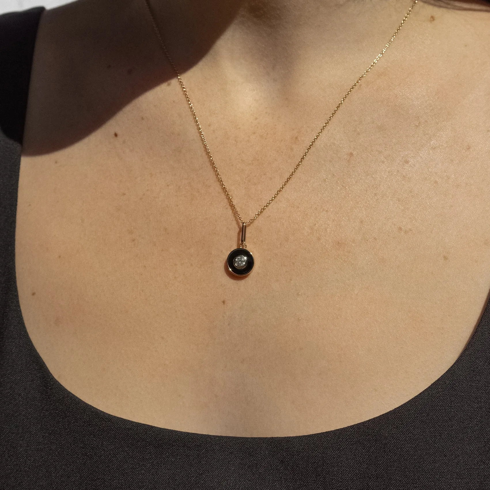 Olivet Black Enamel Charm