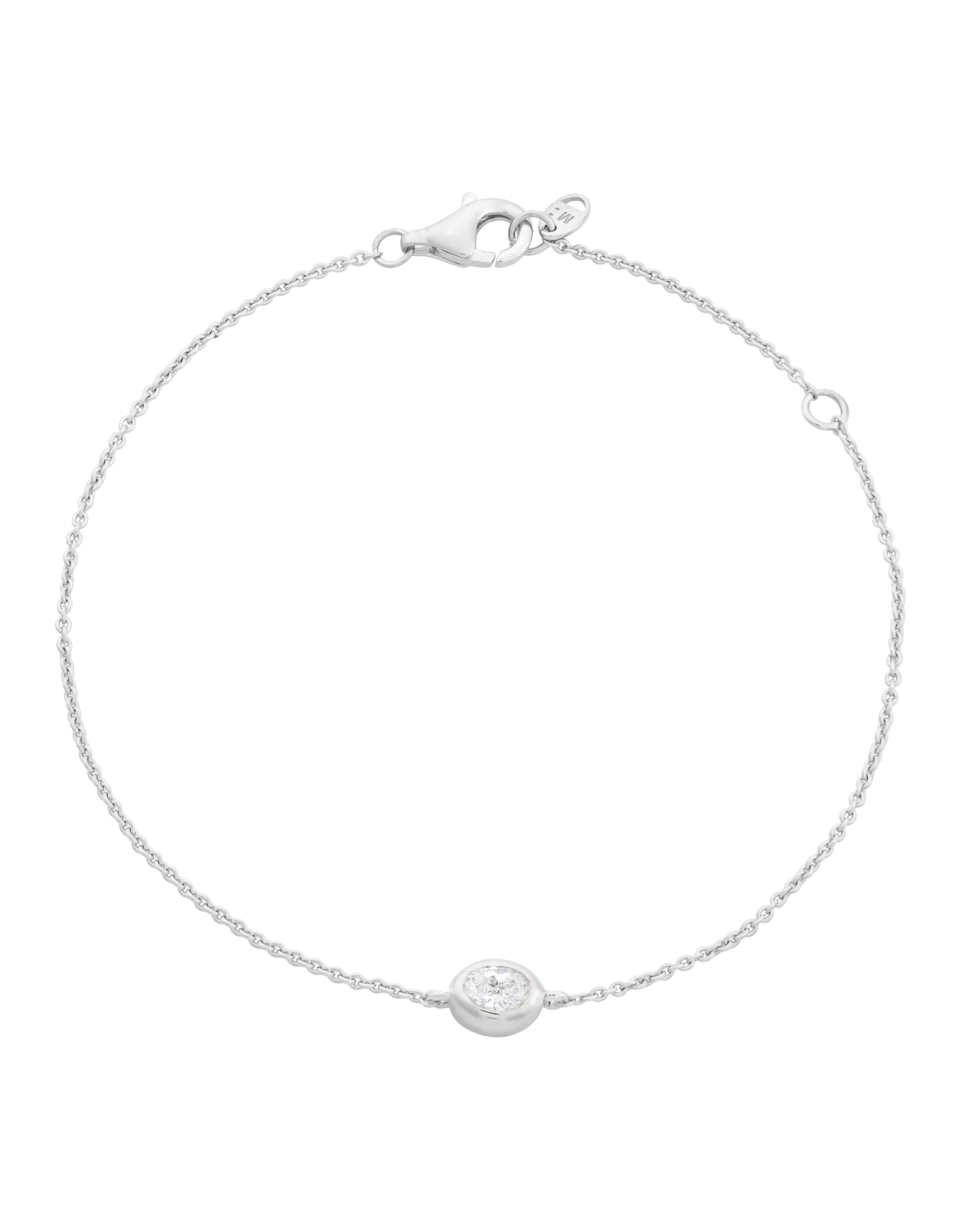 Oval Solitaire Diamond Bracelet - 18K Rose Vermeil