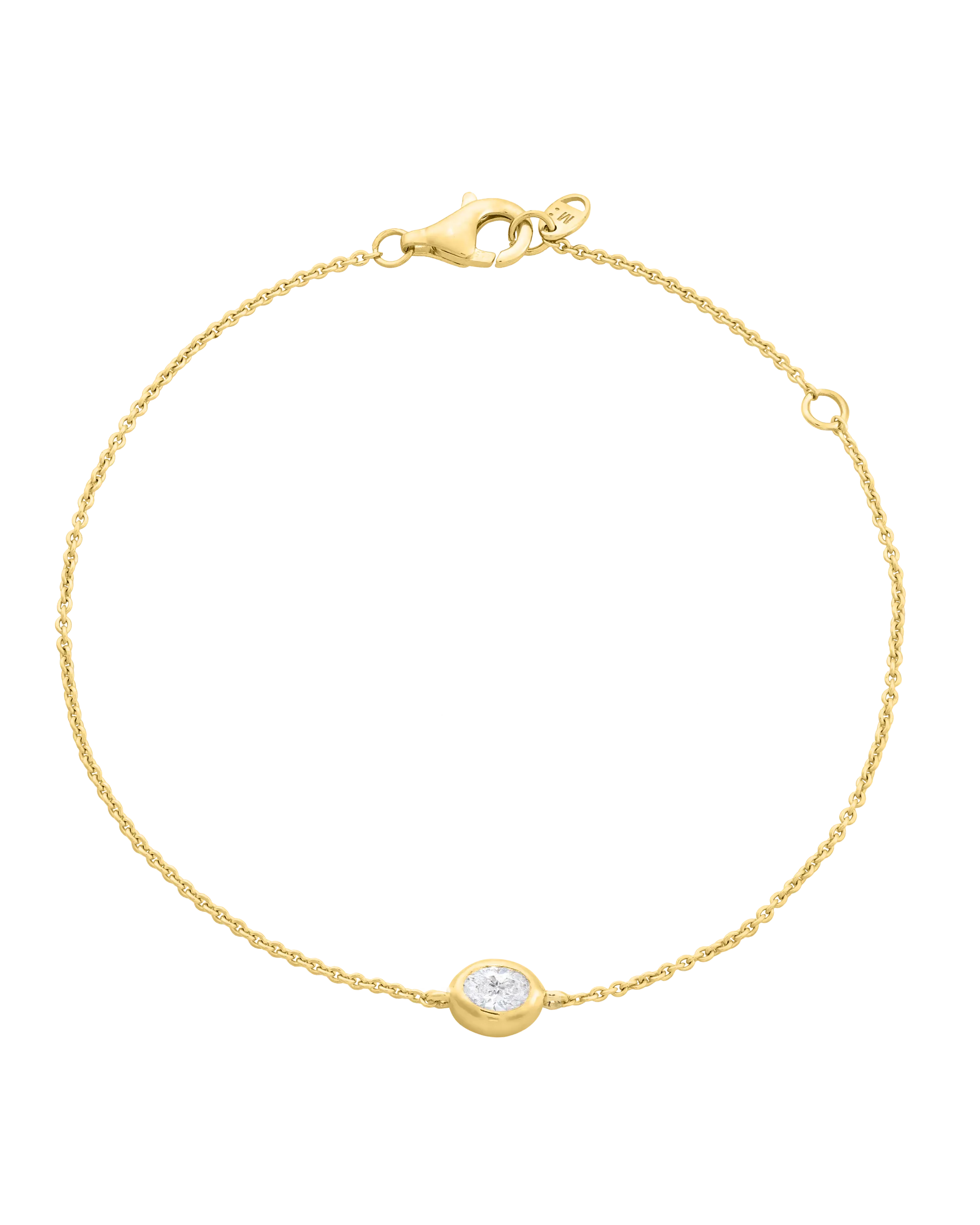 Oval Solitaire Diamond Bracelet - 18K Rose Vermeil