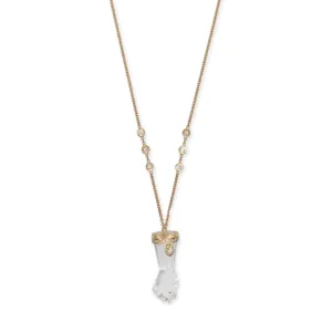 PAVE SOPHIA DIAMOND CLEAR QUARTZ FIGA NECKLACE