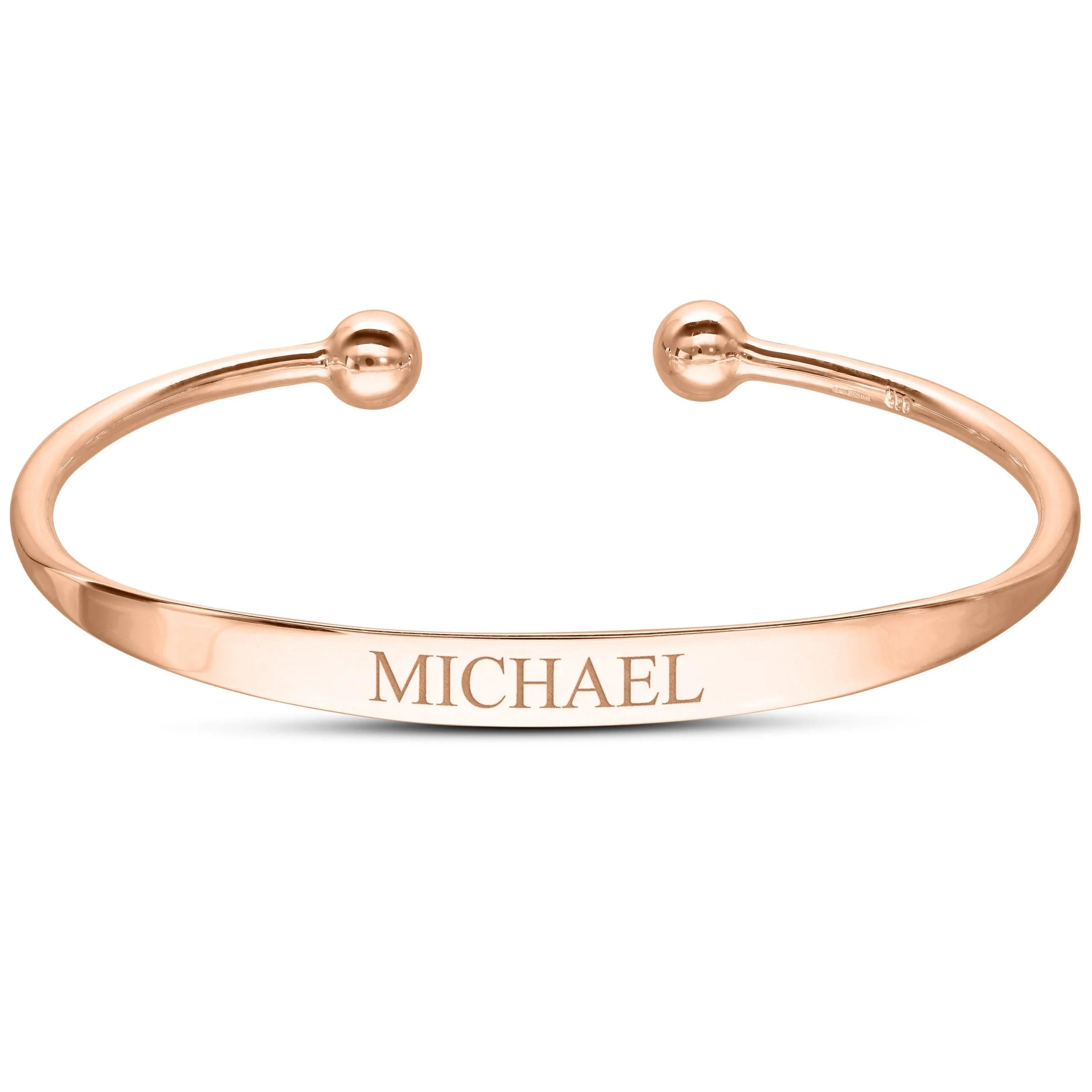 Personalised Rose Gold Plated Torque Bangle