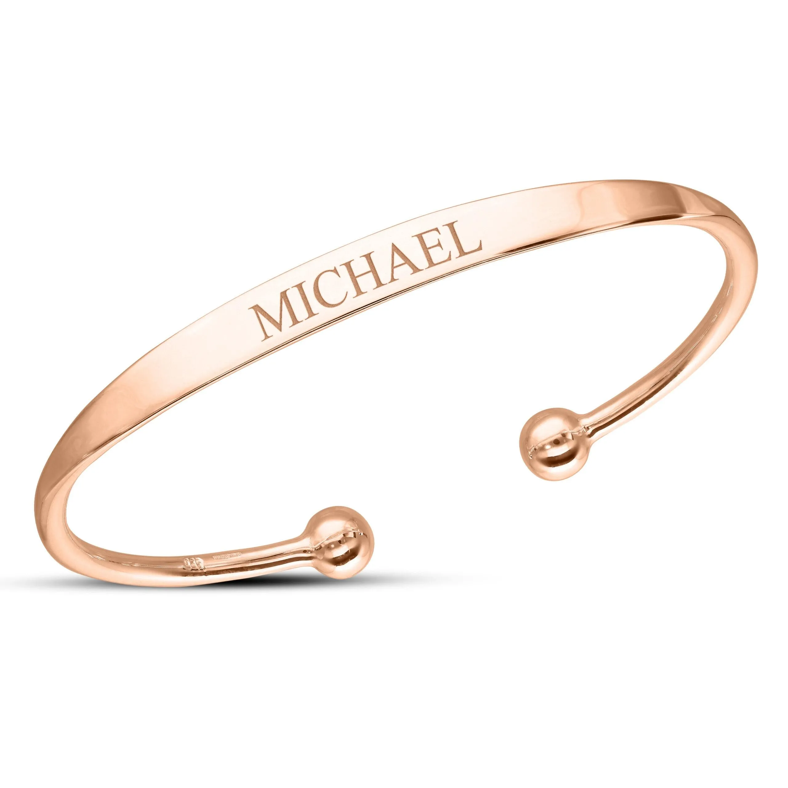 Personalised Rose Gold Plated Torque Bangle