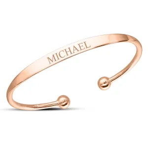 Personalised Rose Gold Plated Torque Bangle