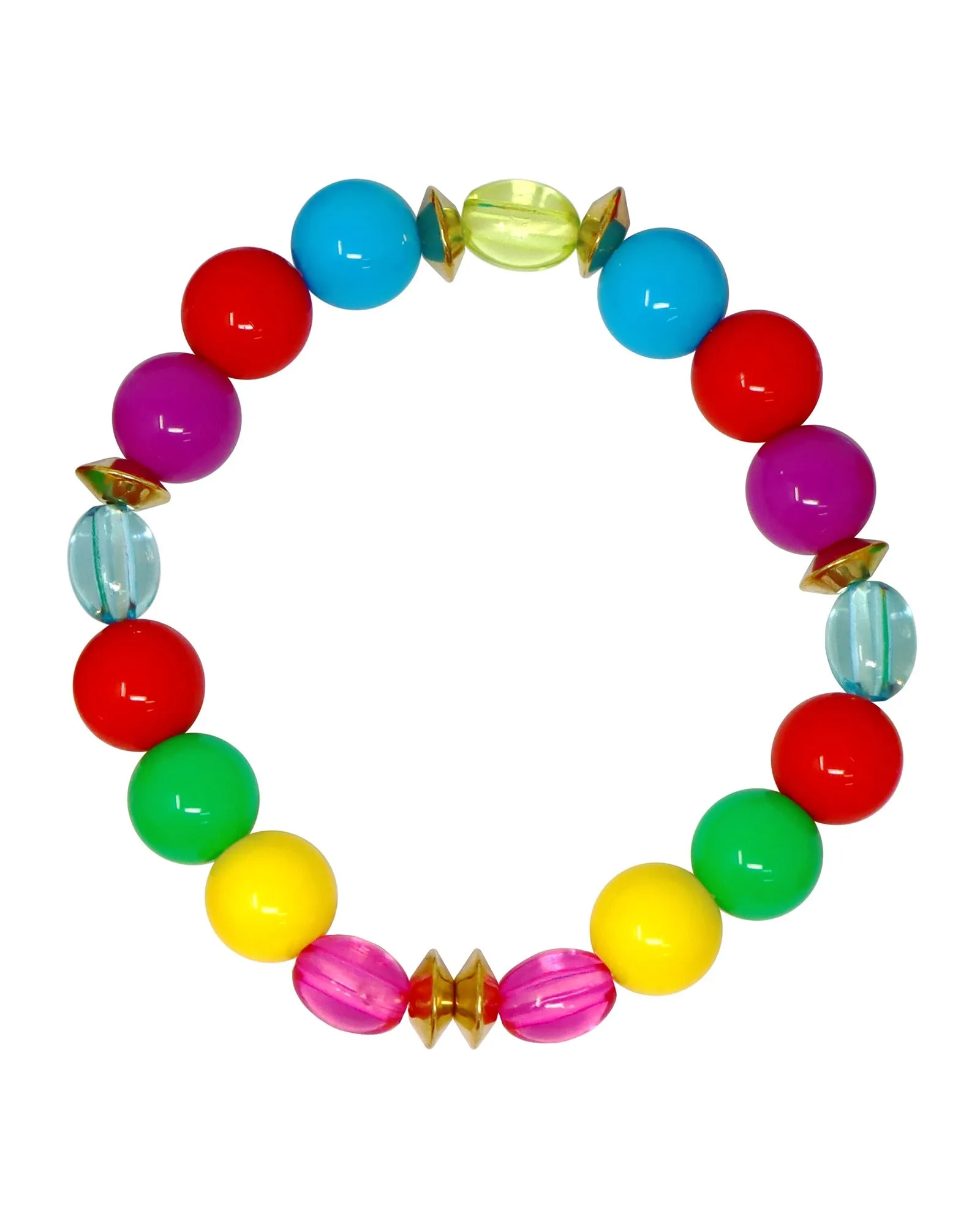 Pink Poppy Rainbow Beaded Necklace / Bracelet Set