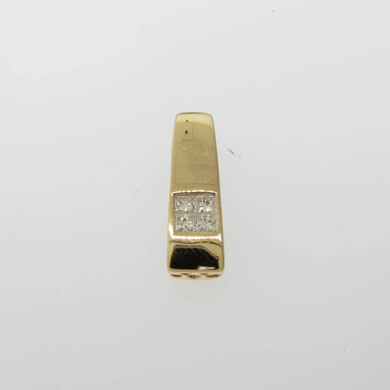 Preowned 14K Yellow Gold Invisible Set Princess Diamond Pendant