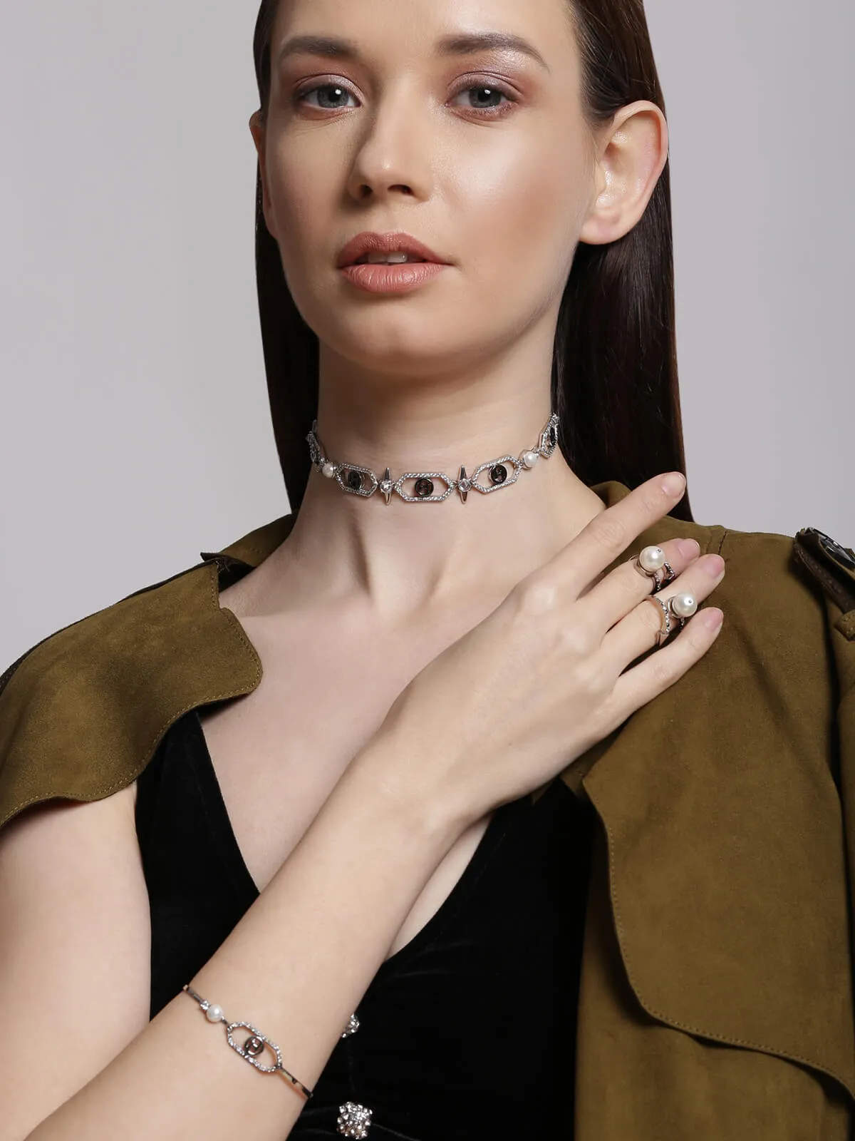 Rakul Preet Singh Wearing OH Celeste Sirius Embellished Choker Necklace
