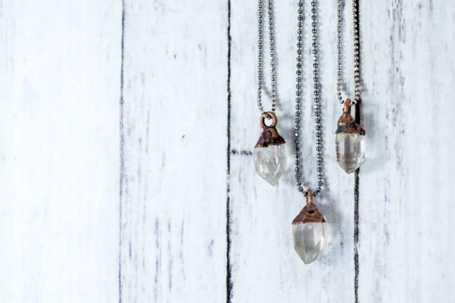Raw crystal necklace | Electroformed crystal necklace