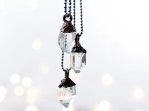 Raw crystal necklace | Electroformed crystal necklace