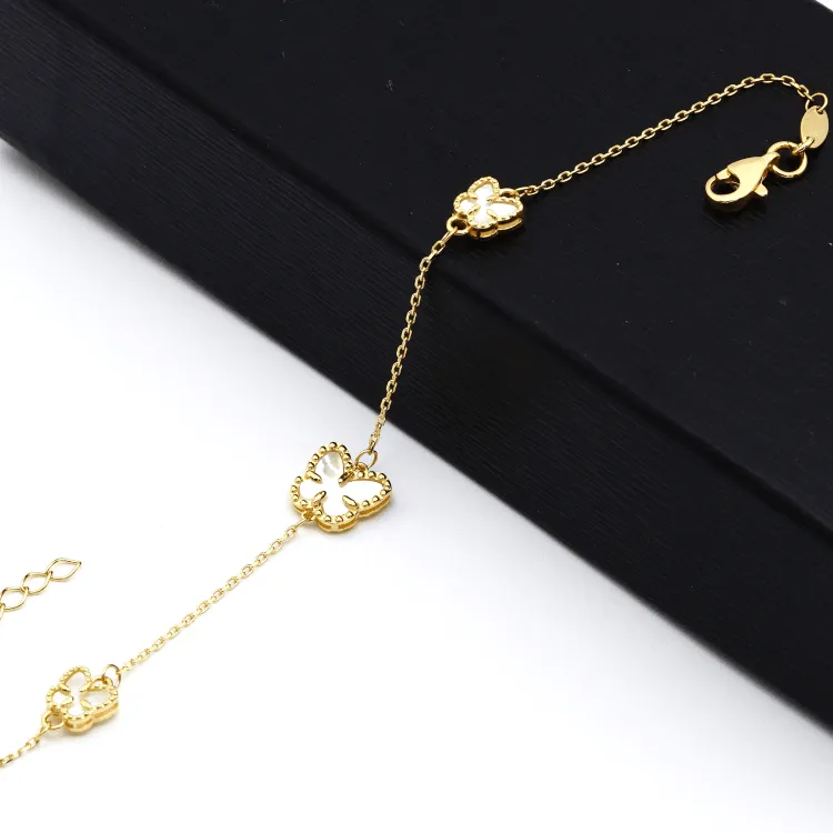 Real Gold GZVC 3 Butterfly Adjustable Size Bracelet 1609 BR1514