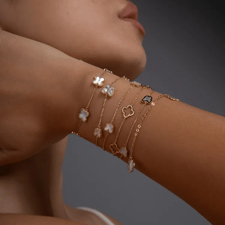Real Gold GZVC 3 Butterfly Adjustable Size Bracelet 1609 BR1514