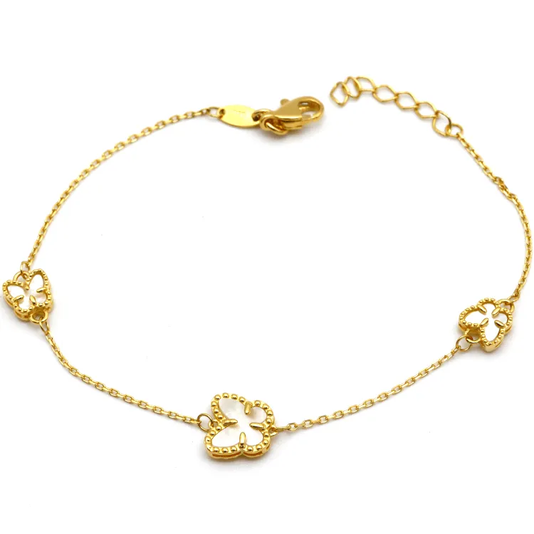 Real Gold GZVC 3 Butterfly Adjustable Size Bracelet 1609 BR1514