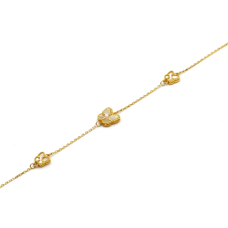 Real Gold GZVC 3 Butterfly Adjustable Size Bracelet 1609 BR1514