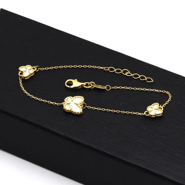 Real Gold GZVC 3 Butterfly Adjustable Size Bracelet 1609 BR1514