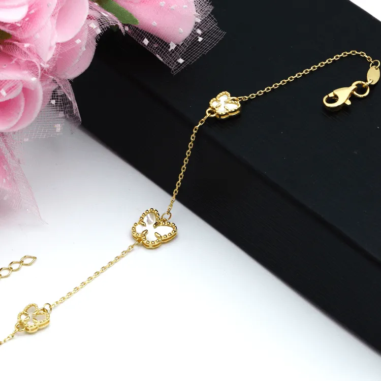 Real Gold GZVC 3 Butterfly Adjustable Size Bracelet 1609 BR1514
