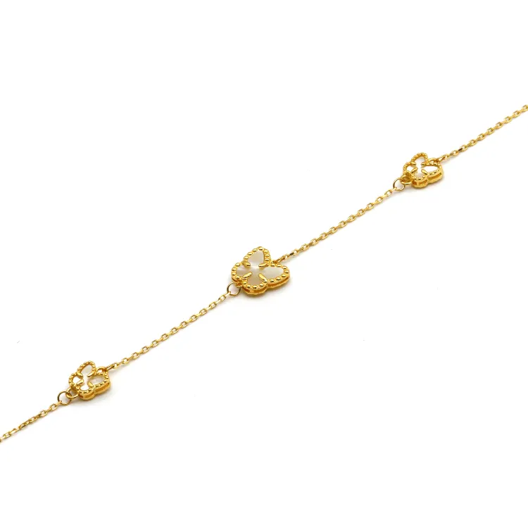 Real Gold GZVC 3 Butterfly Adjustable Size Bracelet 1609 BR1514