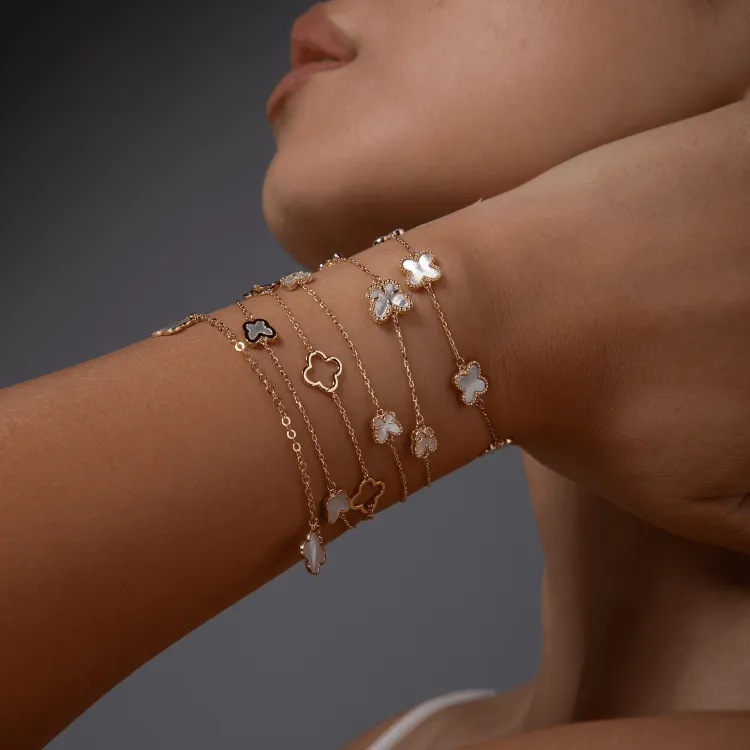 Real Gold GZVC 3 Butterfly Adjustable Size Bracelet 1609 BR1514