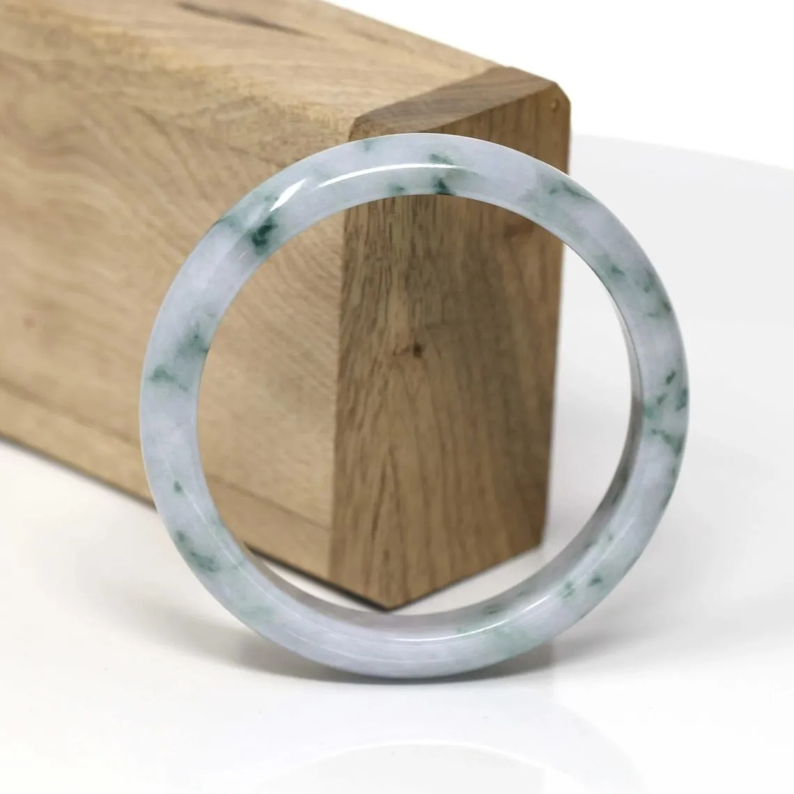 RealJade® Classic Bangle Genuine Burmese Jade Jadeite Bangle Bracelet Jade Jewelry (57.5 mm) #1