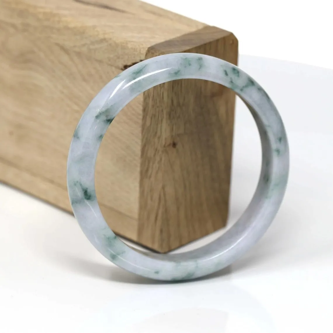RealJade® Classic Bangle Genuine Burmese Jade Jadeite Bangle Bracelet Jade Jewelry (57.5 mm) #1