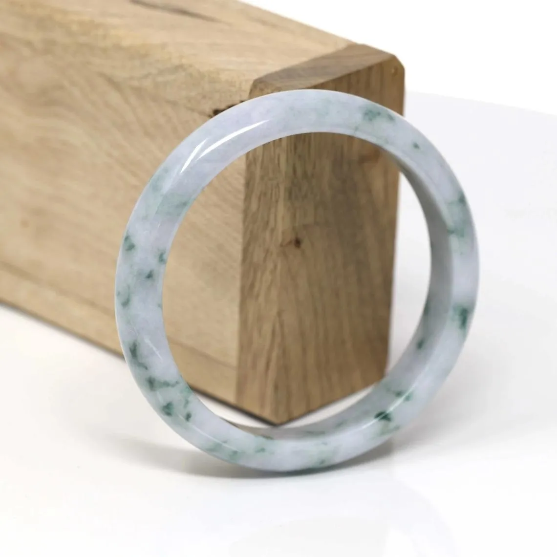RealJade® Classic Bangle Genuine Burmese Jade Jadeite Bangle Bracelet Jade Jewelry (57.5 mm) #1