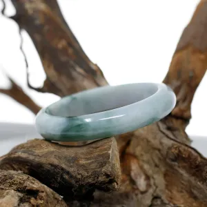 RealJade® Classic Bangle Genuine Burmese Jadeite Jade Bangle Bracelet ( 58.3 mm )#313