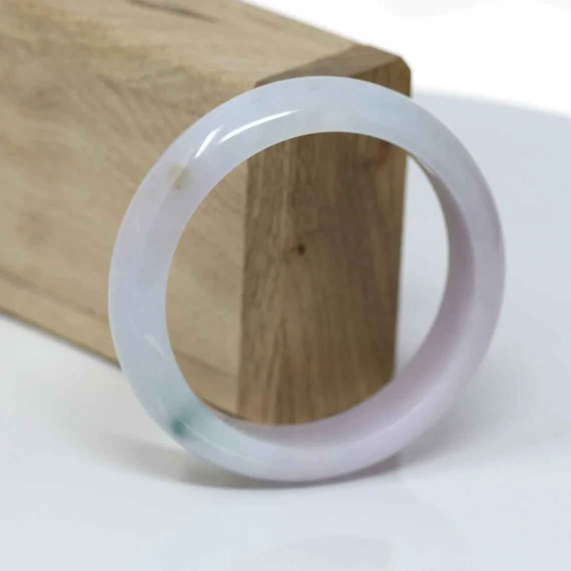 RealJade® Classic Bangle Genuine Burmese Jadeite Jade Lavender Bangle Bracelet ( 57.8 mm )#315