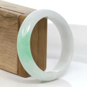 RealJade® Co. Classic Green Natural Jadeite Jade Wider Bangle Bracelet (59.39 mm) #972