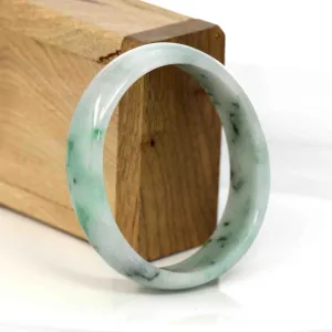 RealJade® Co. Genuine Burmese Green Jadeite Jade Oval Bangle (59.70 mm) #281