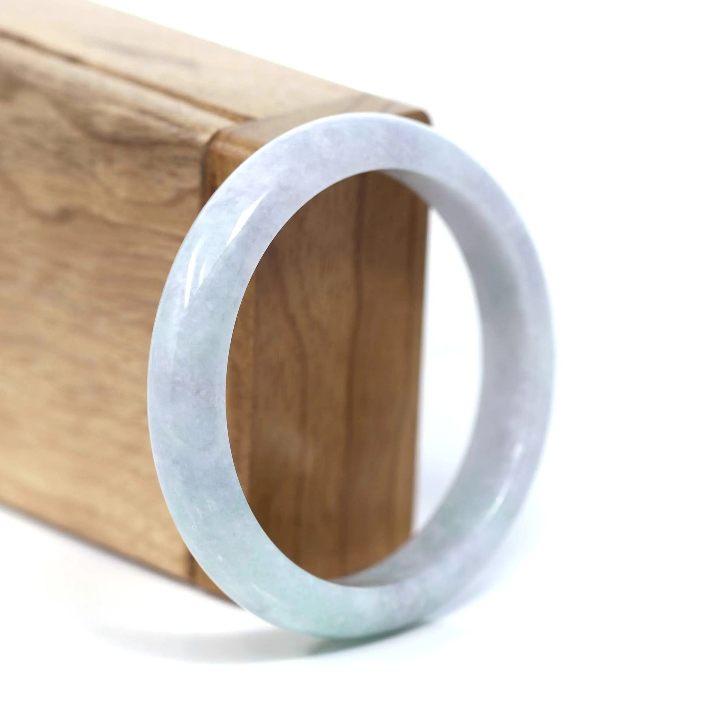 RealJade® Co. "Classic Bangle" Genuine Burmese Green Jadeite Jade Bangle Bracelet (56.97 mm) #T217