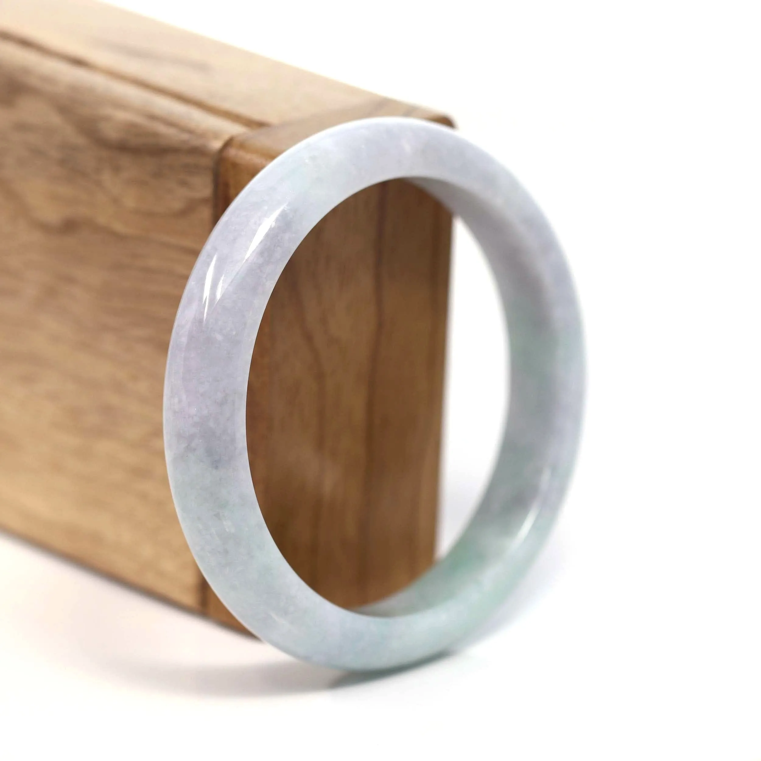 RealJade® Co. "Classic Bangle" Genuine Burmese Green Jadeite Jade Bangle Bracelet (56.97 mm) #T217