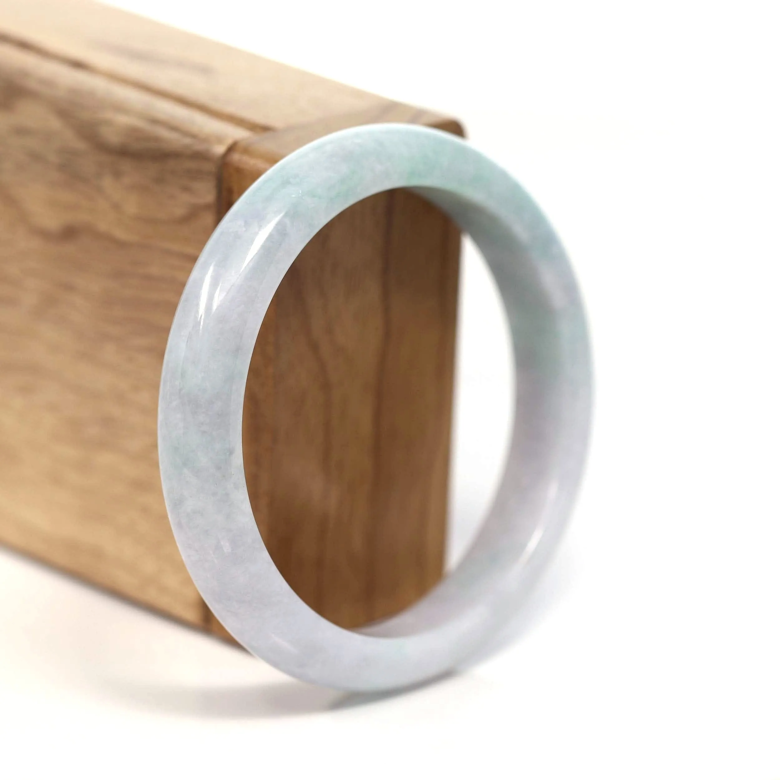RealJade® Co. "Classic Bangle" Genuine Burmese Green Jadeite Jade Bangle Bracelet (56.97 mm) #T217