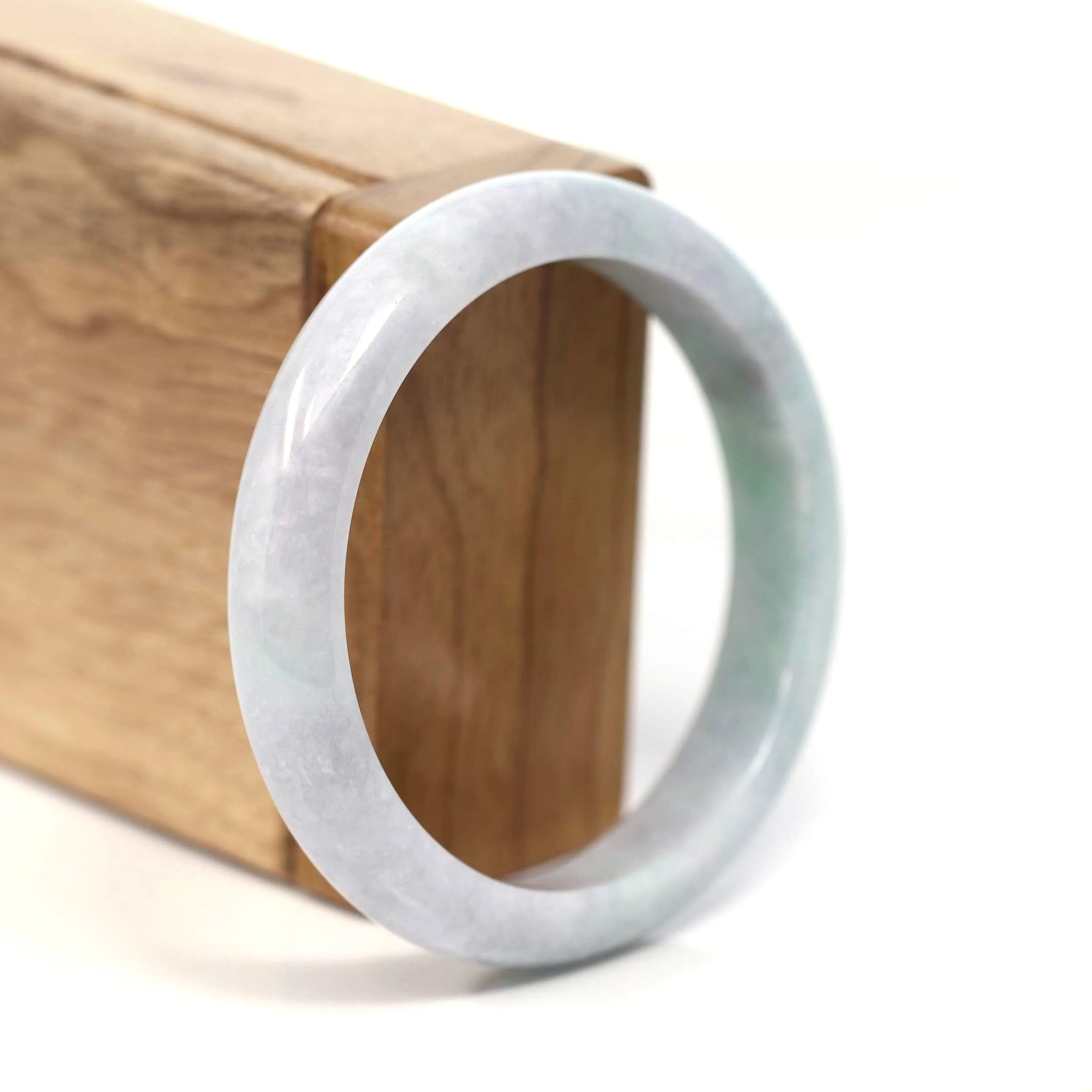 RealJade® Co. "Classic Bangle" Genuine Burmese Green Jadeite Jade Bangle Bracelet (56.97 mm) #T217