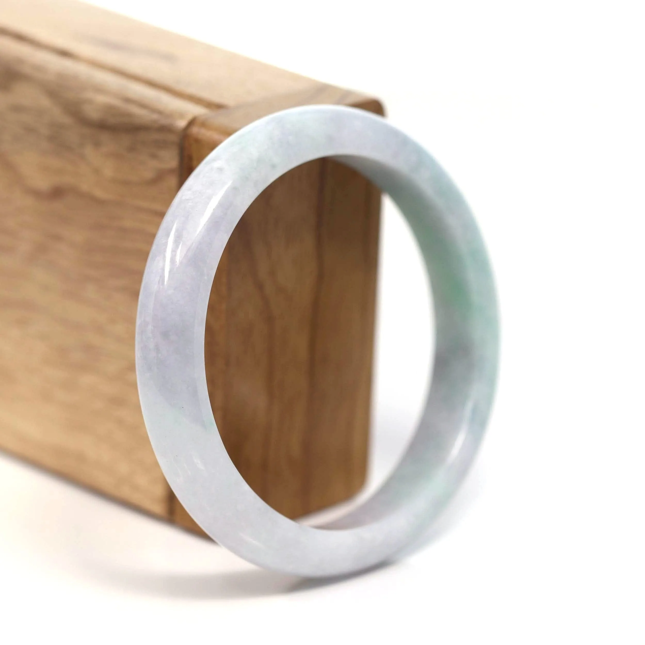 RealJade® Co. "Classic Bangle" Genuine Burmese Green Jadeite Jade Bangle Bracelet (56.97 mm) #T217