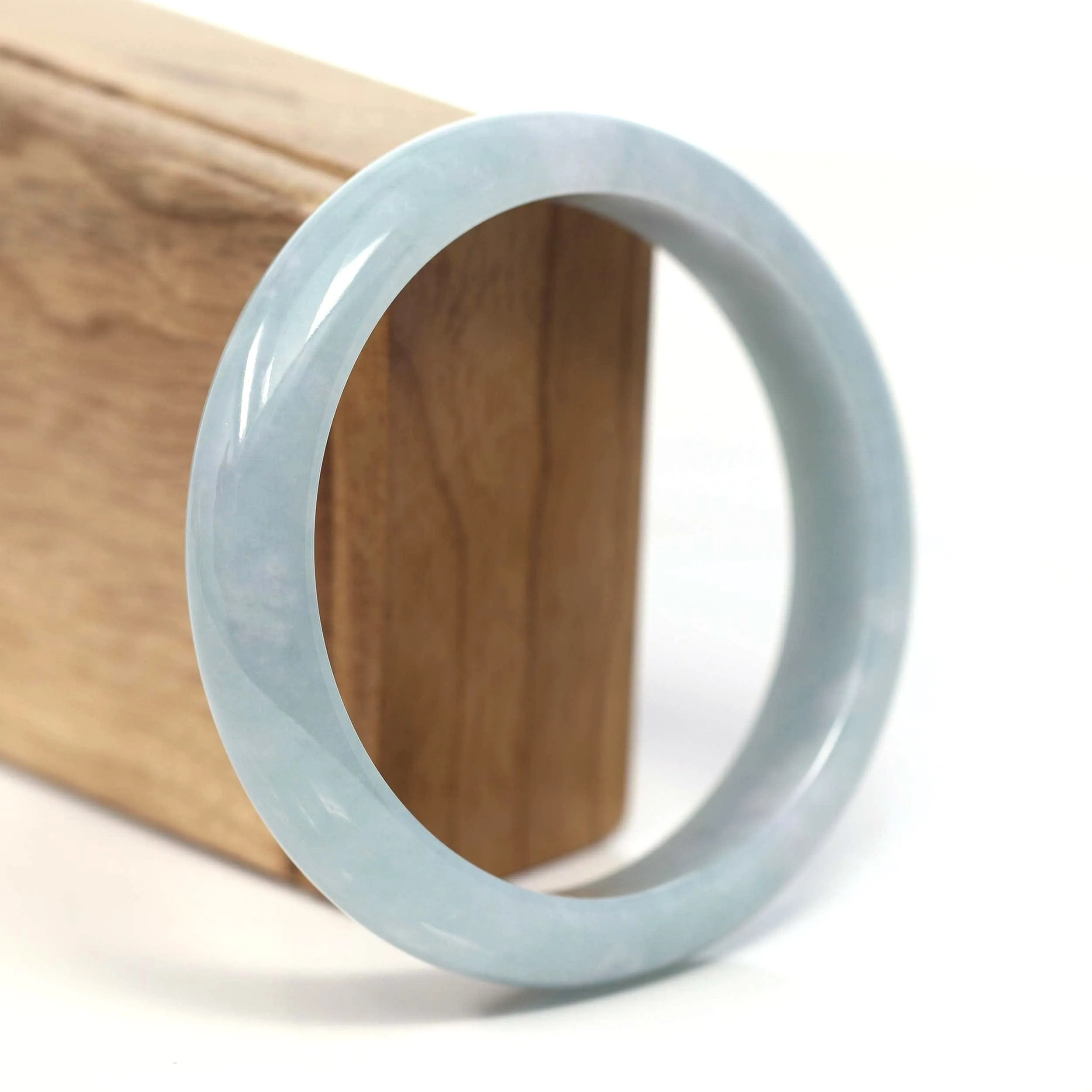 RealJade® Co. "Classic Bangle" Genuine Burmese Green Jadeite Jade Bangle Bracelet (62.58mm) #T206
