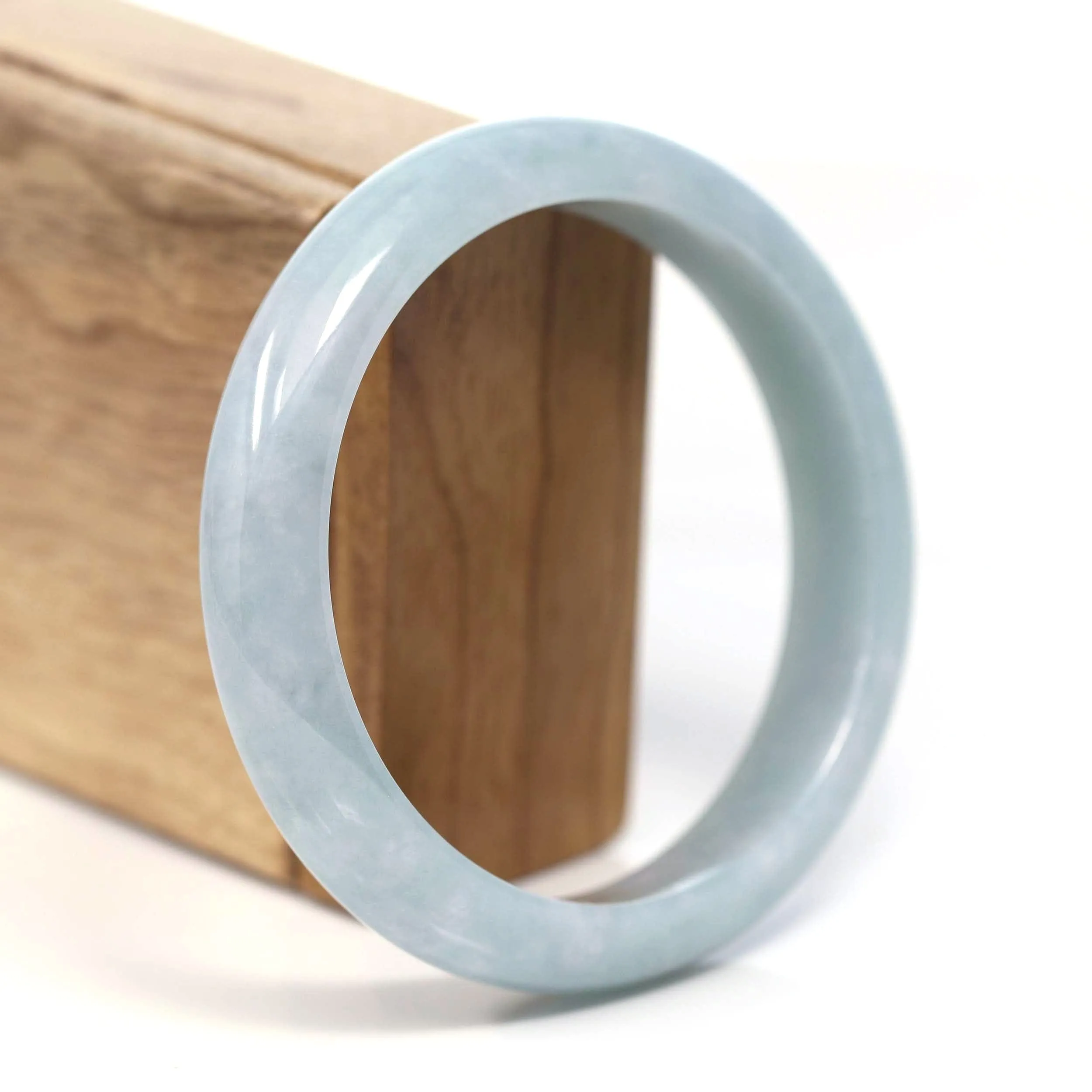 RealJade® Co. "Classic Bangle" Genuine Burmese Green Jadeite Jade Bangle Bracelet (62.58mm) #T206