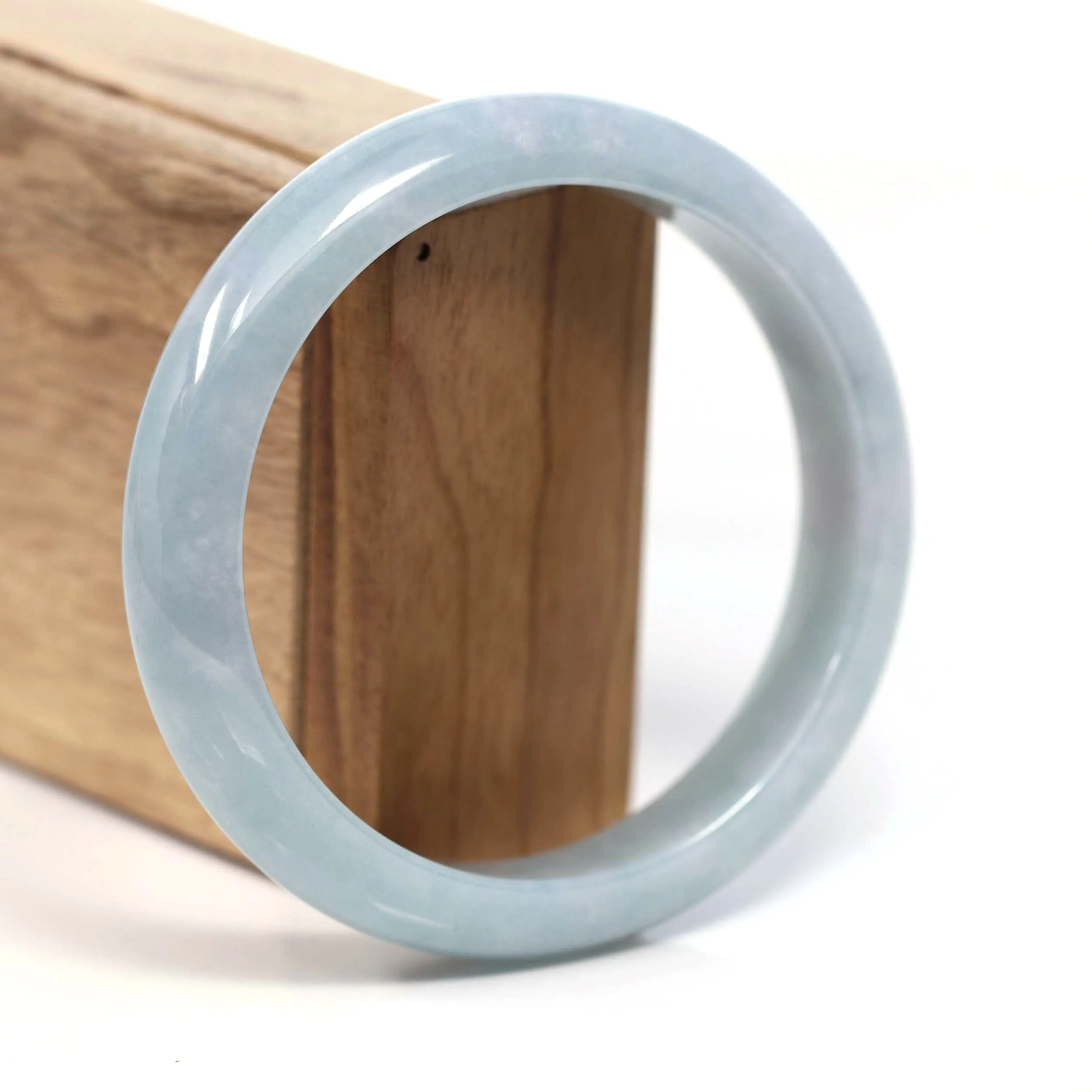 RealJade® Co. "Classic Bangle" Genuine Burmese Green Jadeite Jade Bangle Bracelet (62.58mm) #T206