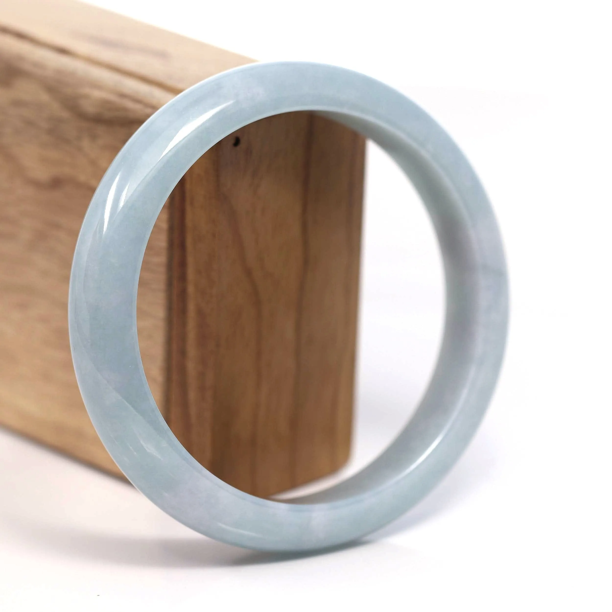 RealJade® Co. "Classic Bangle" Genuine Burmese Green Jadeite Jade Bangle Bracelet (62.58mm) #T206