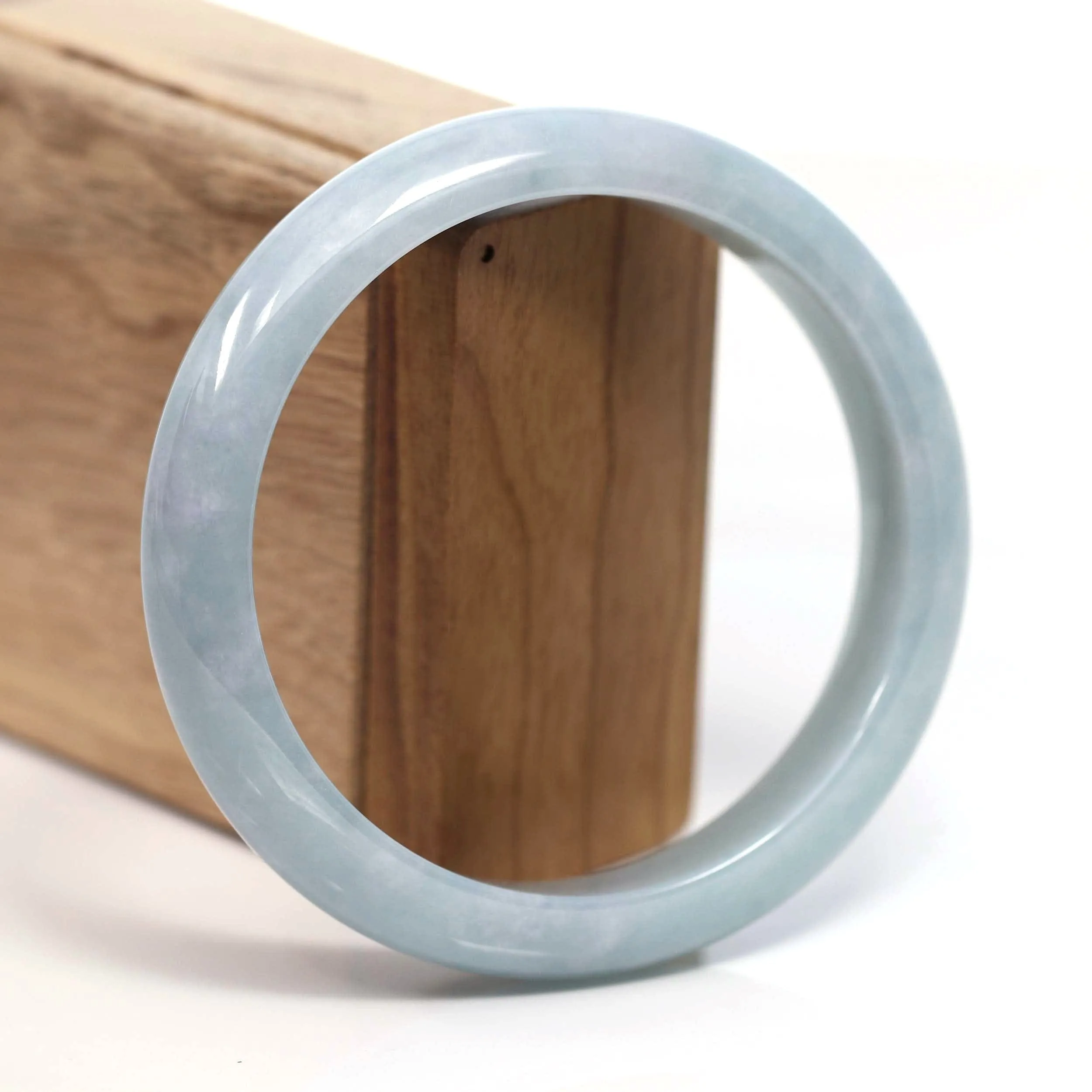 RealJade® Co. "Classic Bangle" Genuine Burmese Green Jadeite Jade Bangle Bracelet (62.58mm) #T206