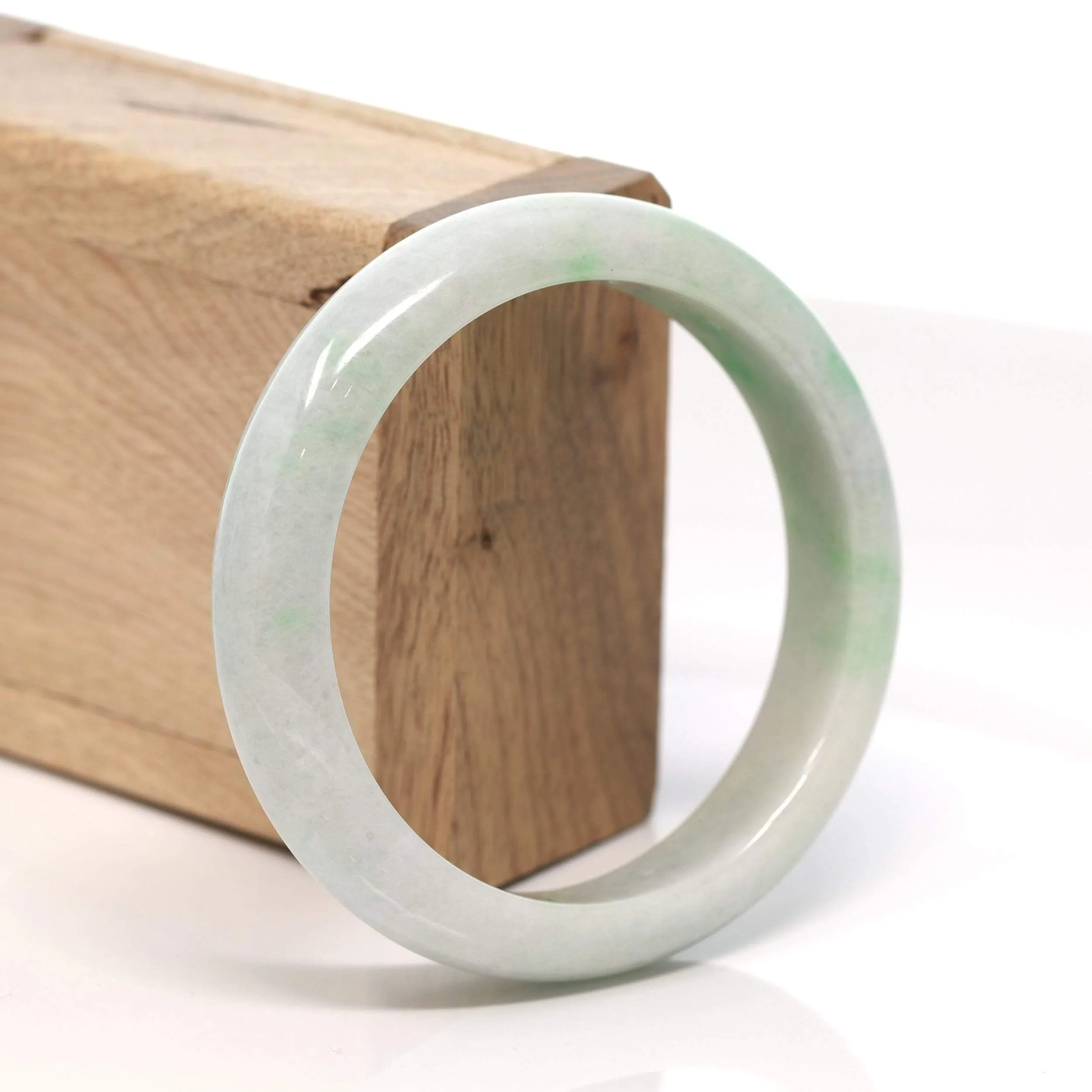 RealJade® "Classic Bangle" Genuine Burmese Green Jadeite Jade Bangle Bracelet (58.6 mm) #174