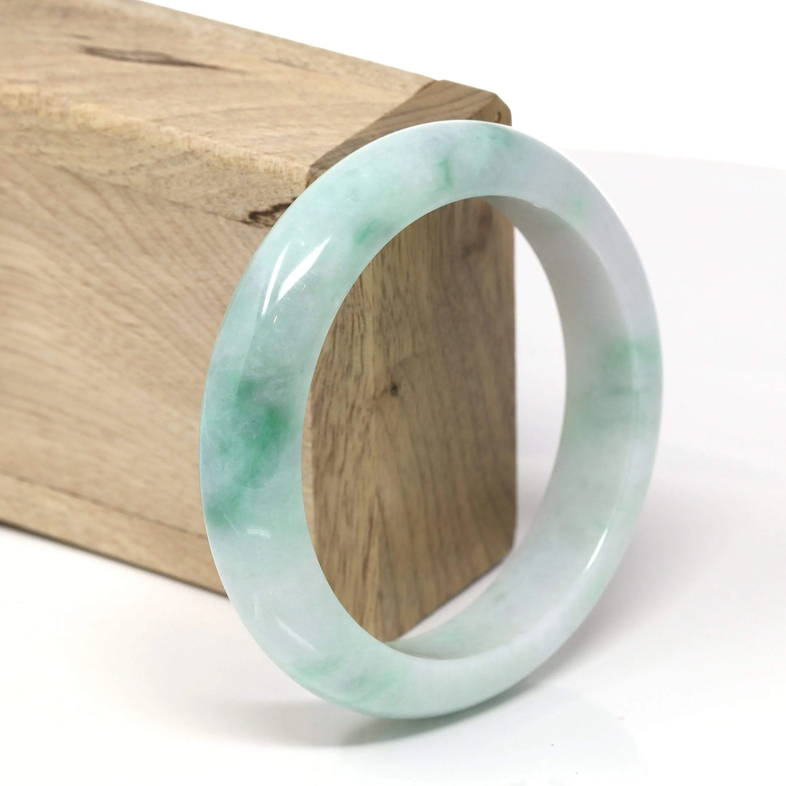 RealJade® "Classic Bangle" Genuine Burmese High Quality Jadeite Jade Bangle Bracelet (58.52mm) #532